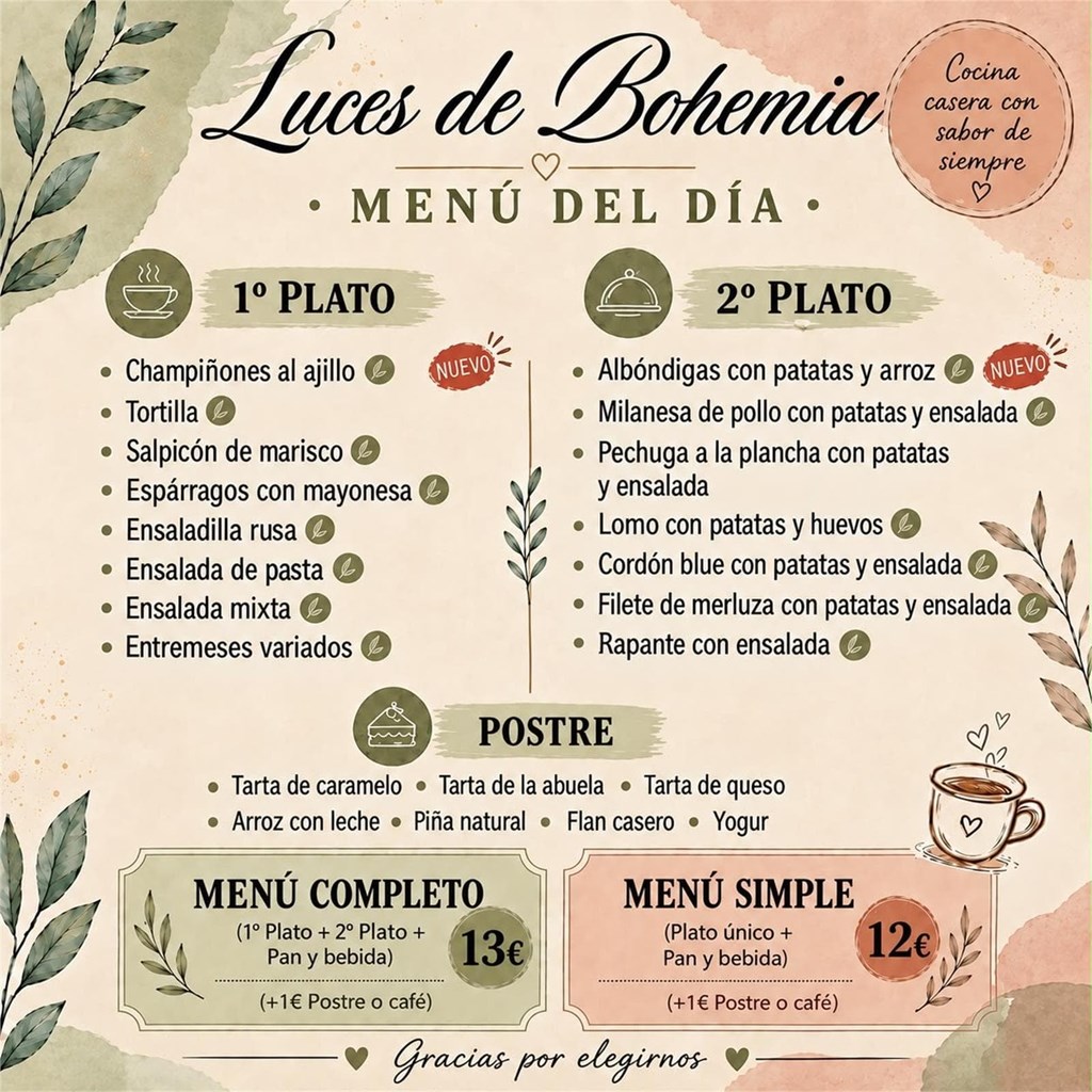 Menú día  10/9/2026 - Imagen 1