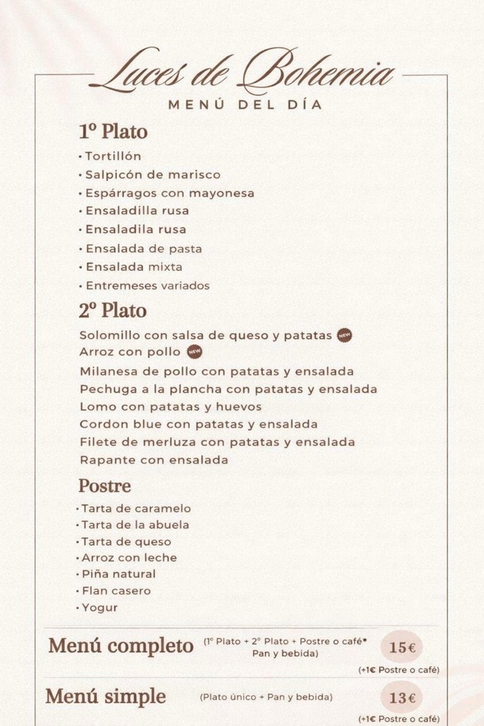 Menú día  13/6/2026 - Imagen 1