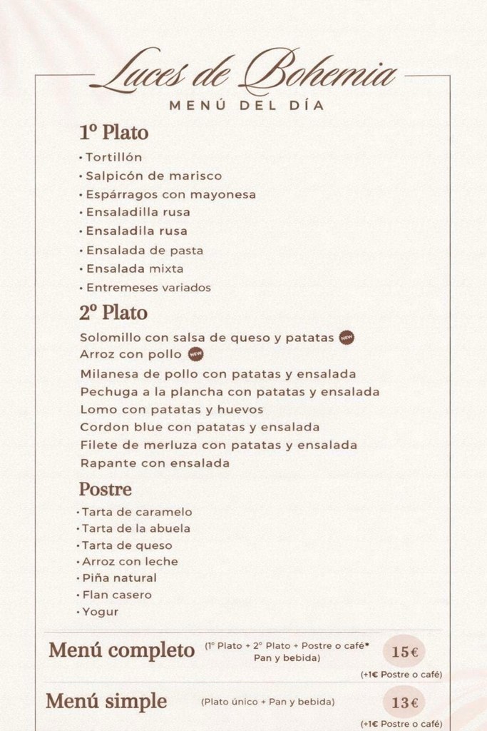 Menú día  6/6/2026 - Imagen 1